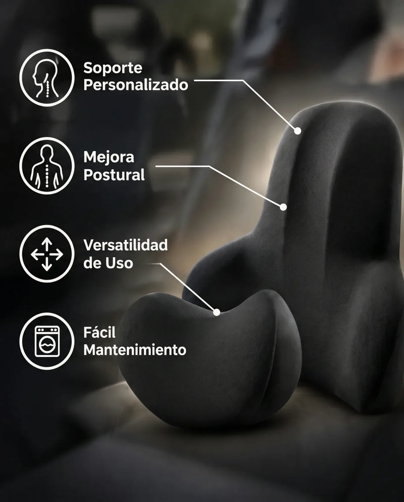 Kit de Cojines Ergonómicos Lumbar + Cervical