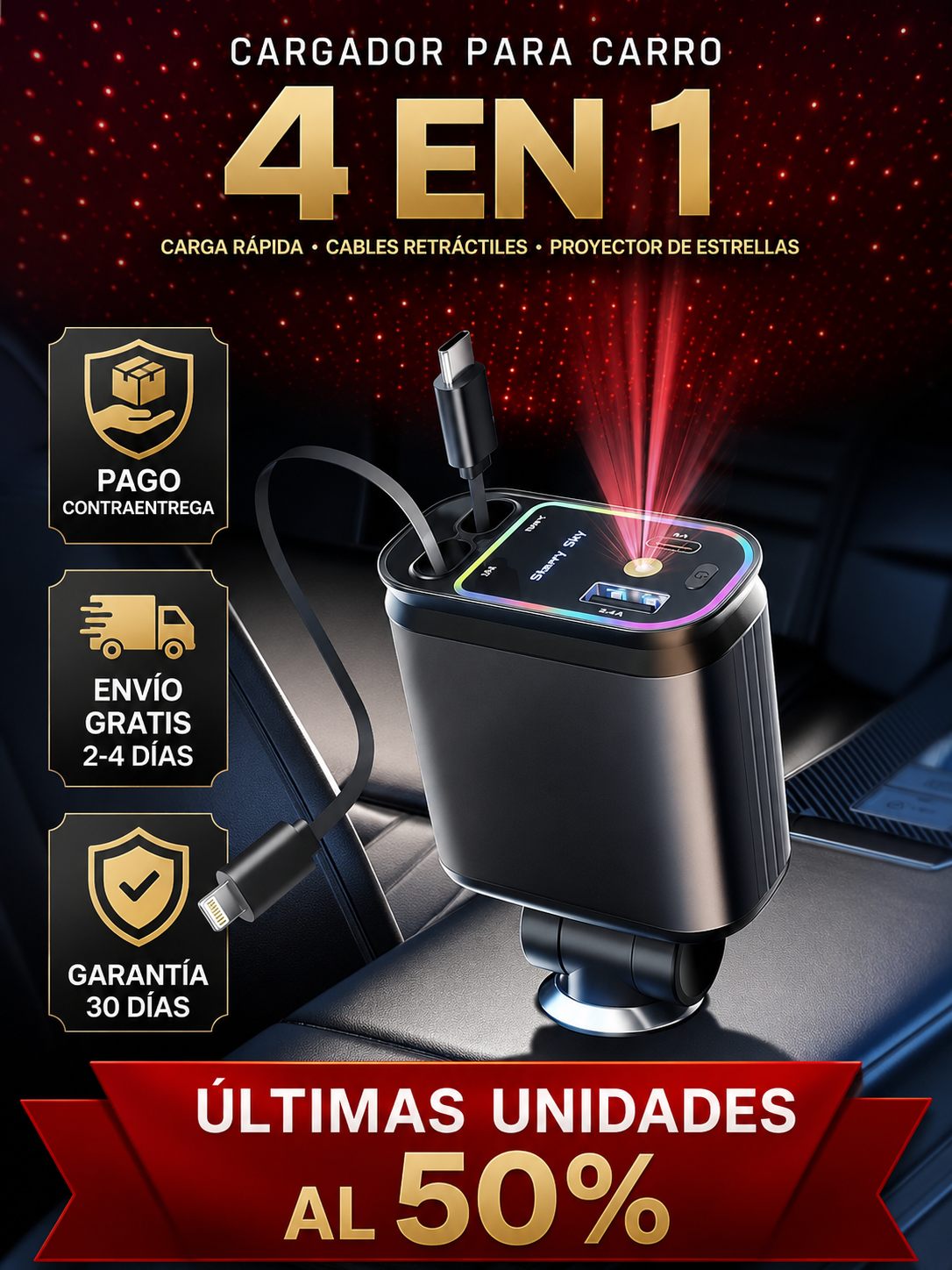 Pago contraentrega, envío gratis y garantía de 30 días