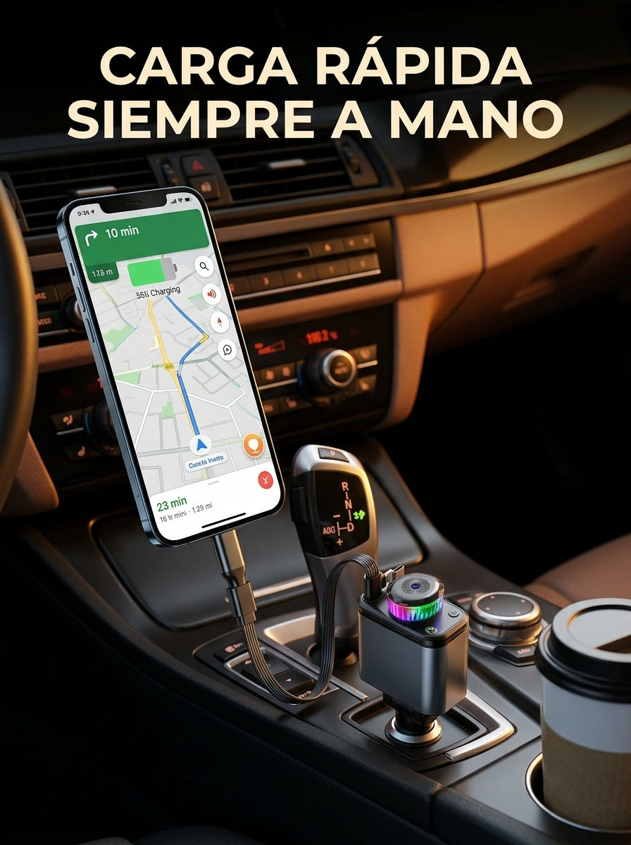 Celular cargando rápido con el cargador aromatizante de fondo