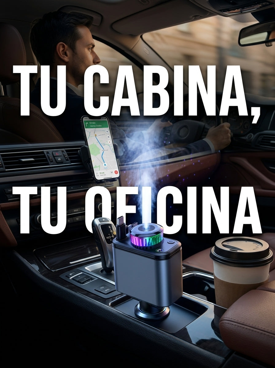 Cargador instalado en la cabina de un conductor profesional