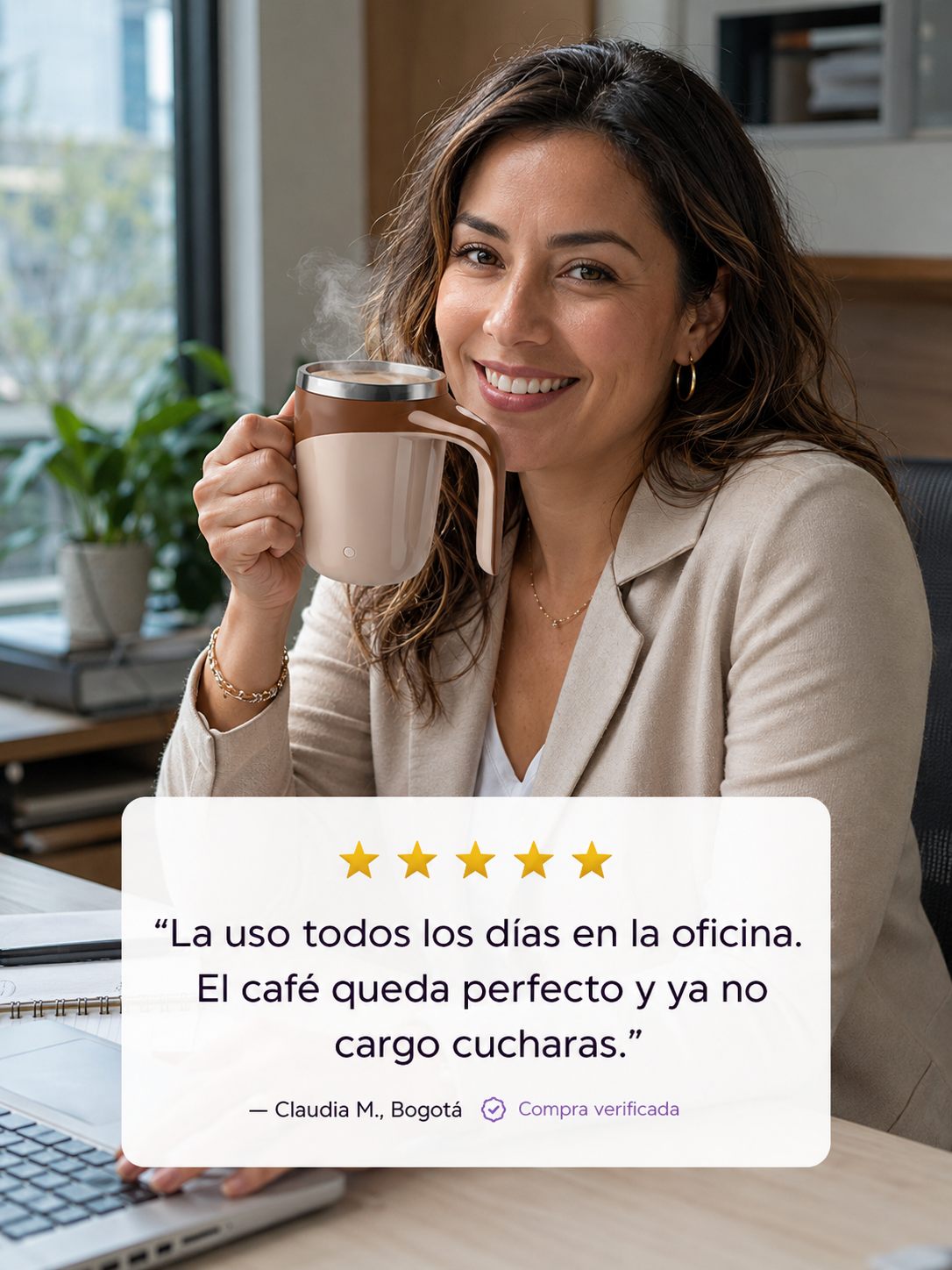 Testimonio real — el café queda perfecto y ya no cargo cucharas