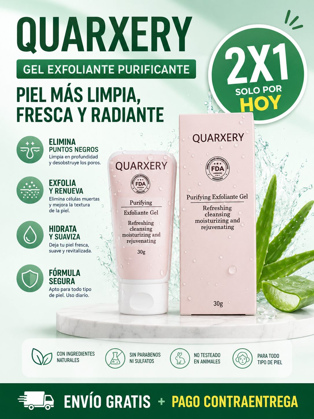 Gel Exfoliante Purificante Quarxery — 2x1 solo por hoy