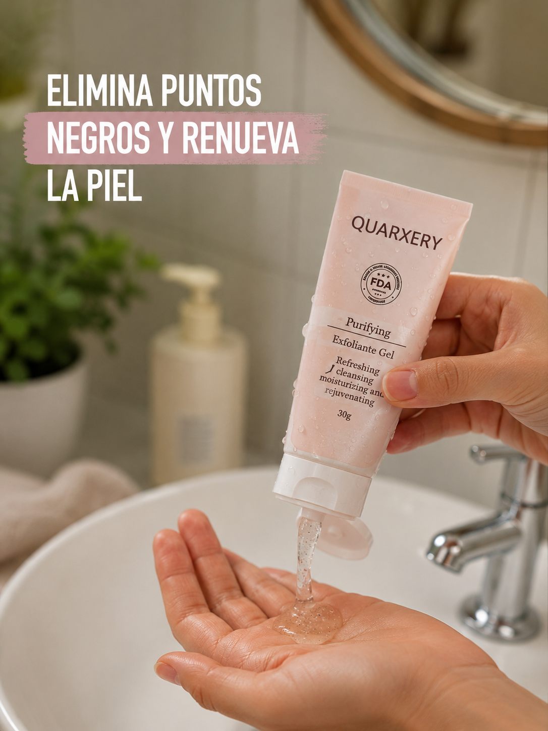 Quarxery en uso — piel limpia y renovada
