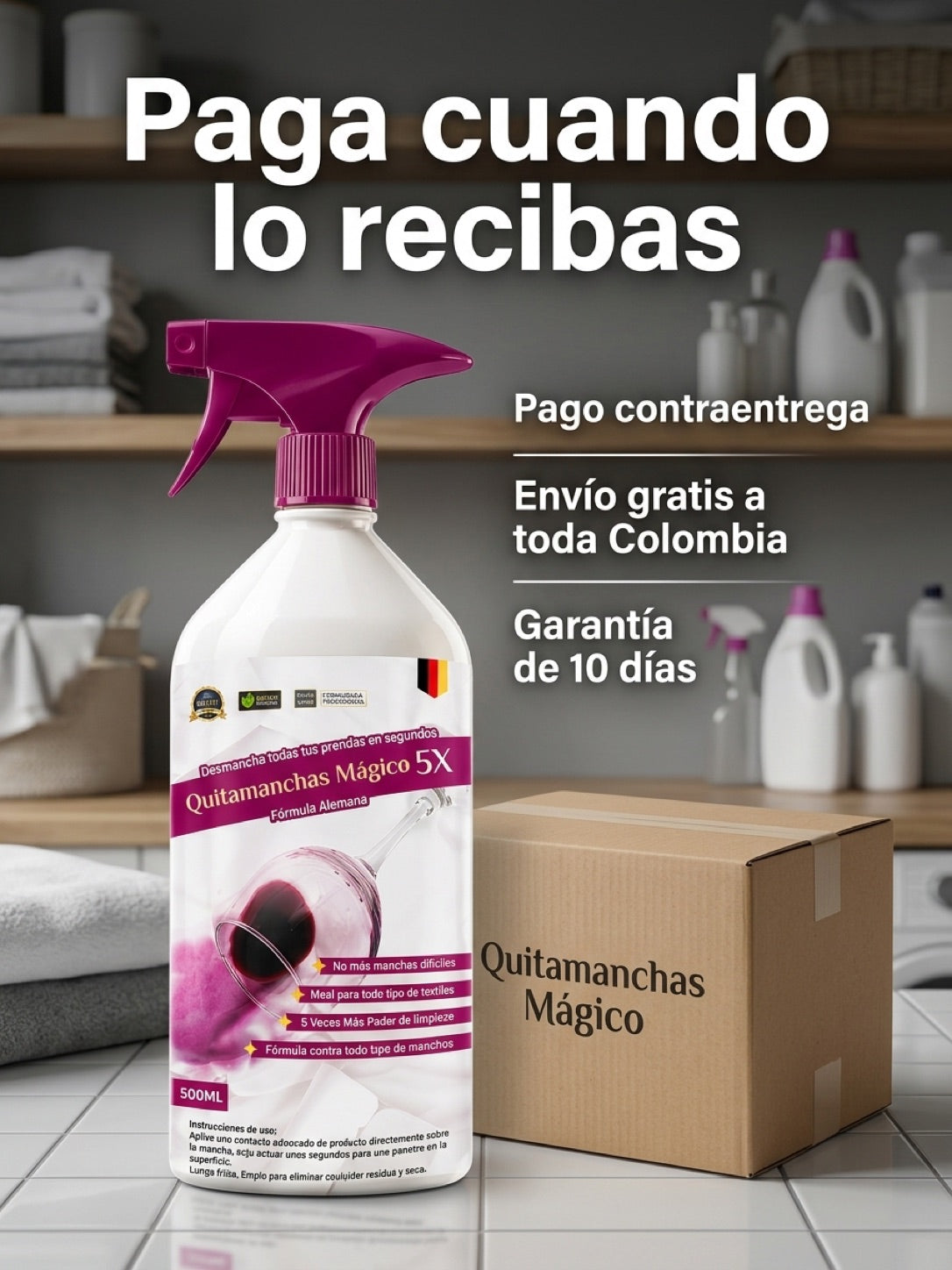 Pago contraentrega, envío gratis y garantía de 10 días