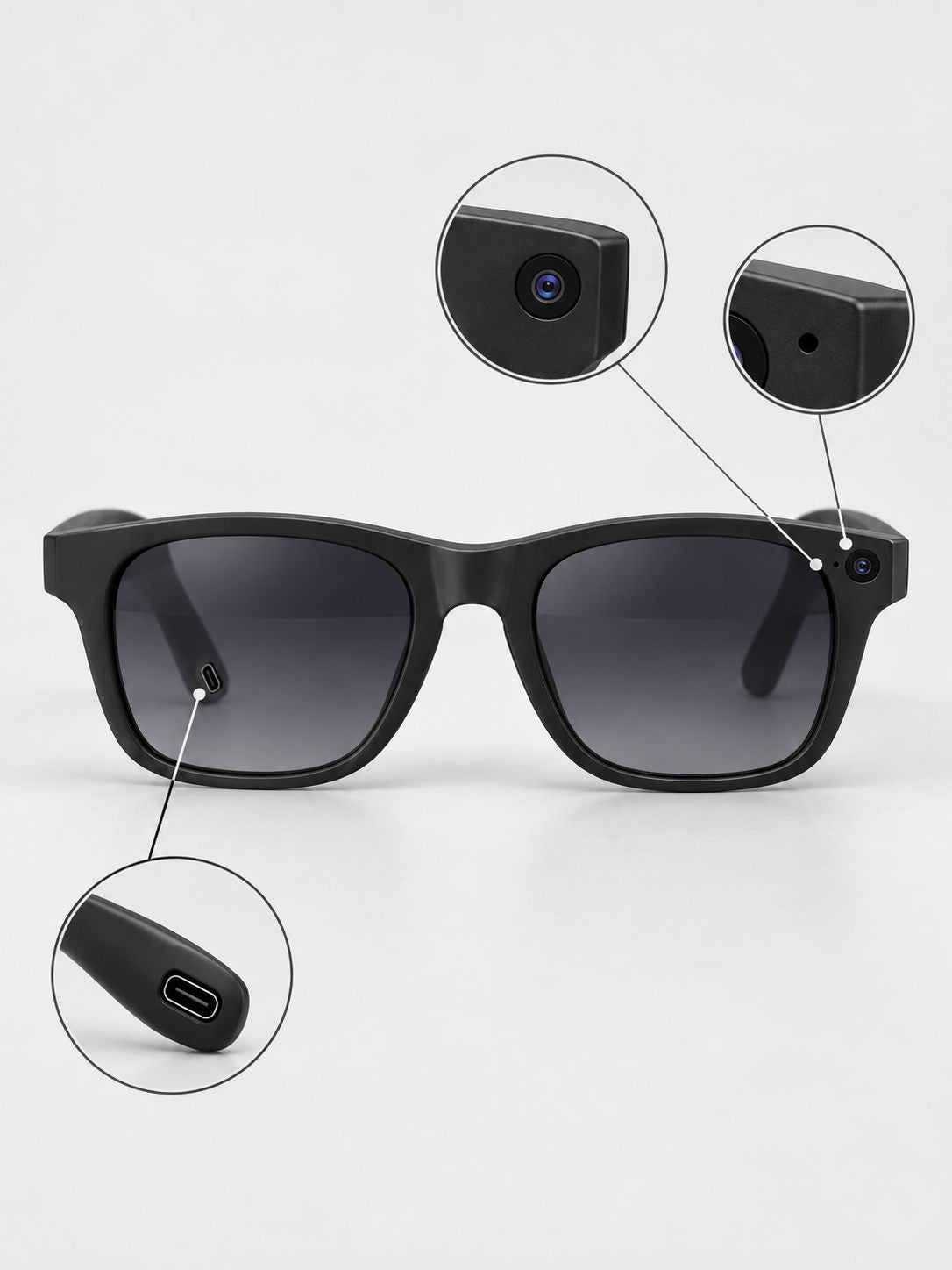 Qué trae la caja: gafas, estuche, paño de limpieza y cable USB-C